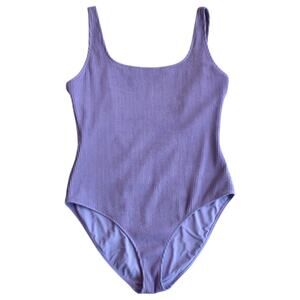 Purple Ribbed Women's Swimsuit
